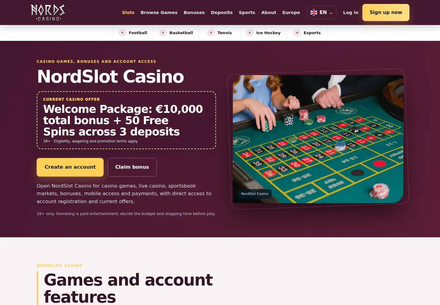 Screenshot of nordslot.eu
