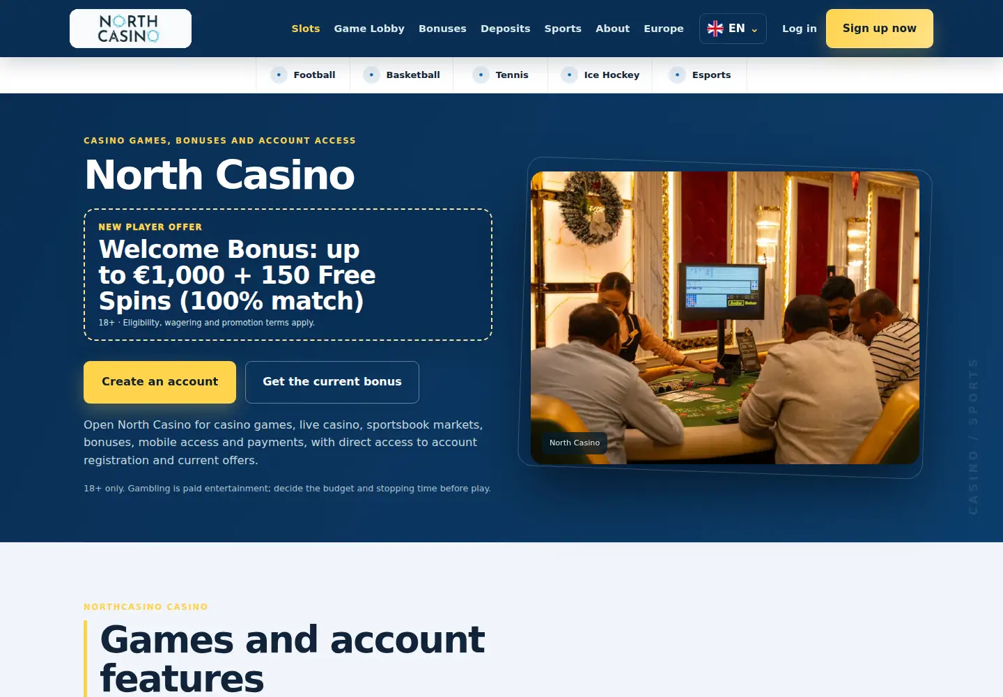 Screenshot of northcasino.eu