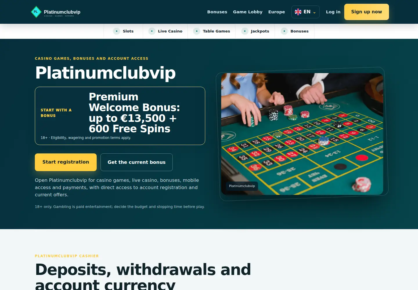 Screenshot of platinumclubvip.eu