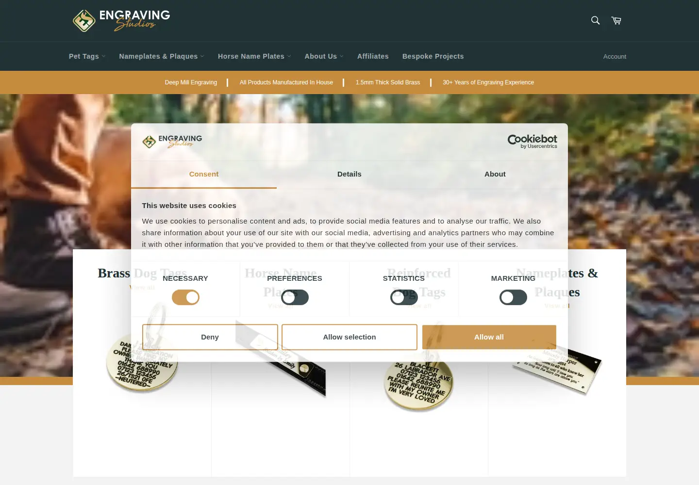 Captured homepage of engravingstudios.co.uk in the current scan