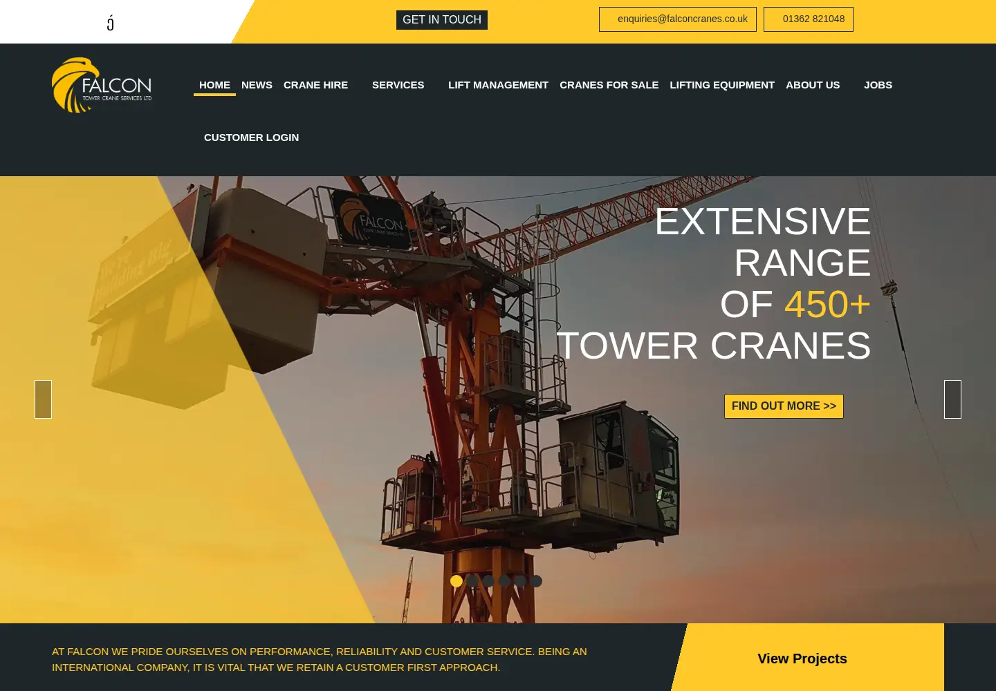 Screenshot of falconcranes.co.uk