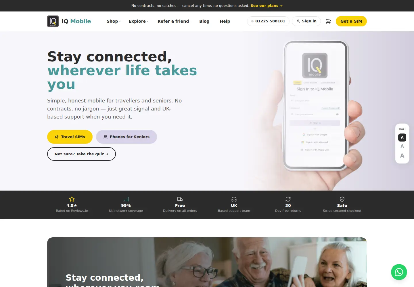 Captured homepage of helloiq.co.uk in the current scan