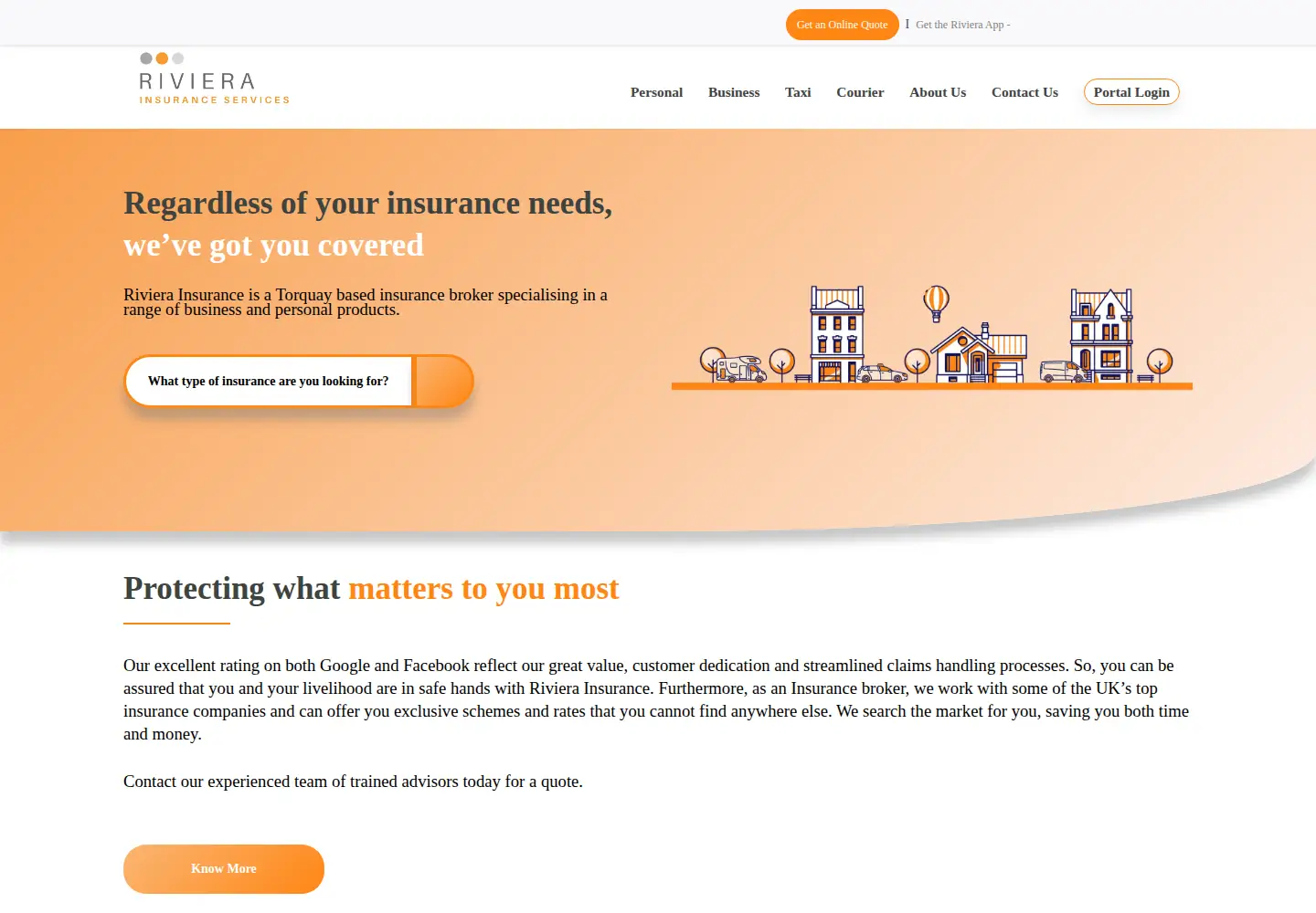 Captured homepage of rivierainsurance.co.uk in the current scan