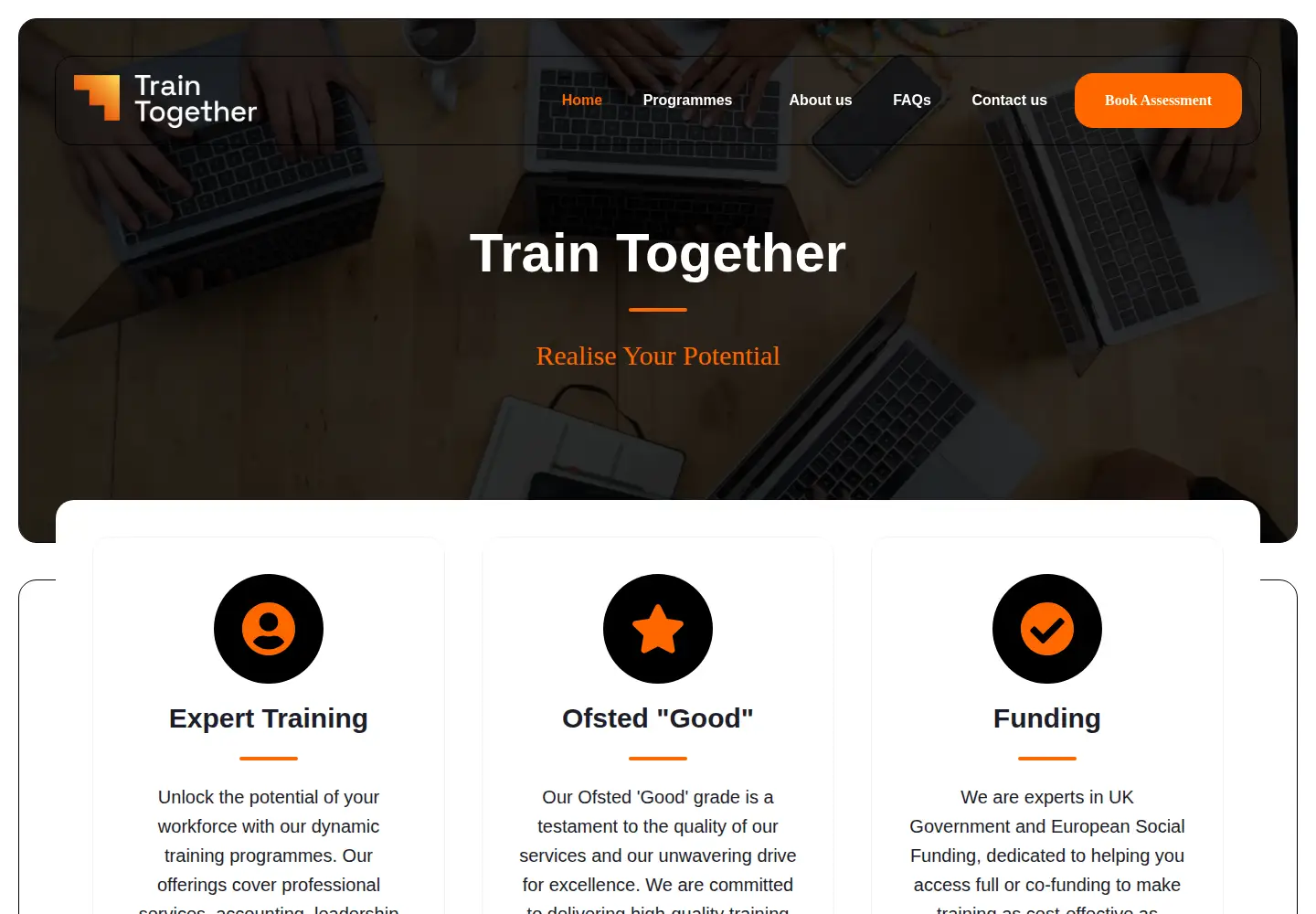 Screenshot of traintogetherltd.co.uk