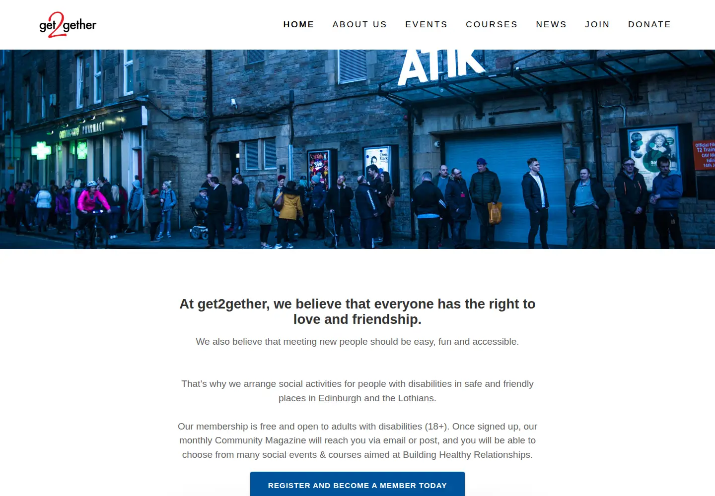 Screenshot of get2gether.org.uk