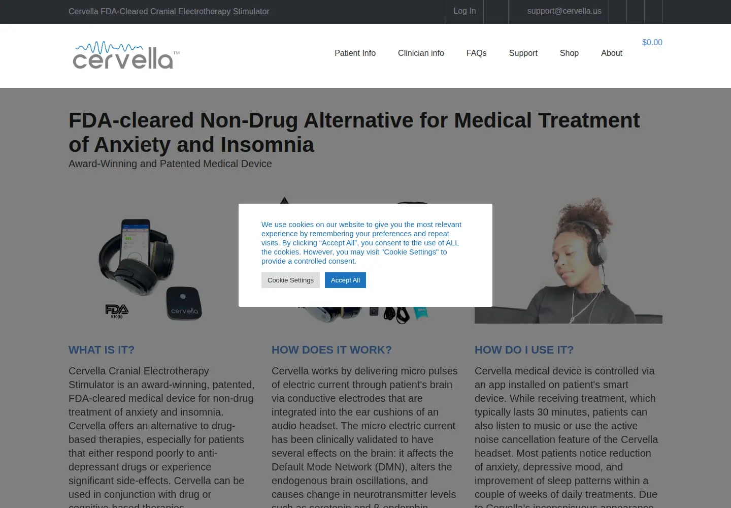 Screenshot of cervella.us