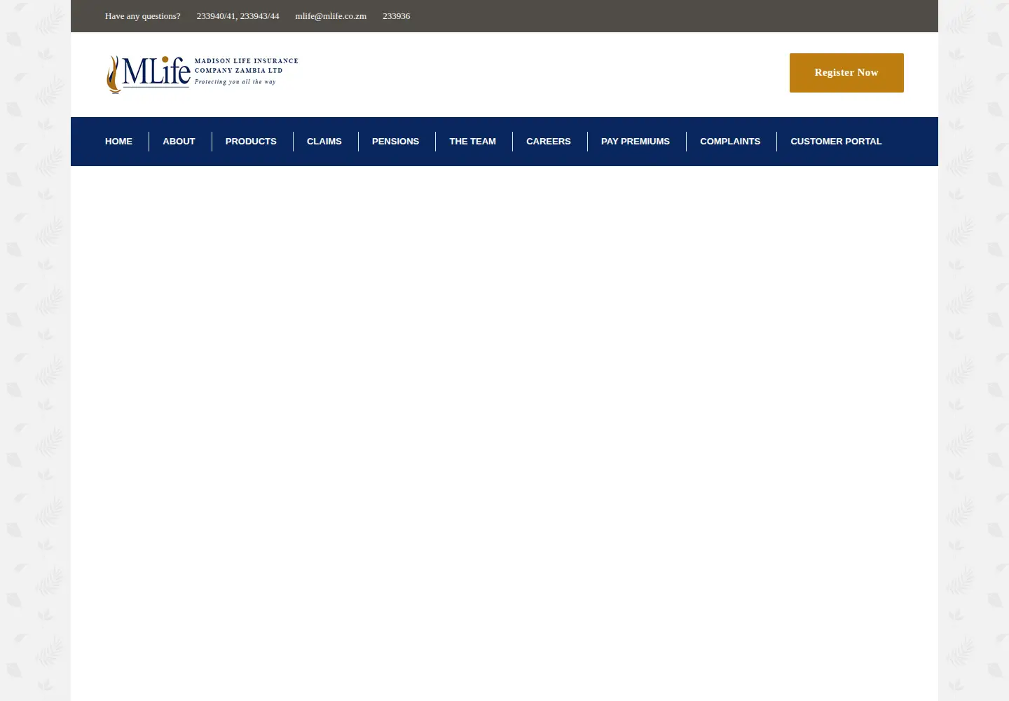 Screenshot of mlife.co.zm