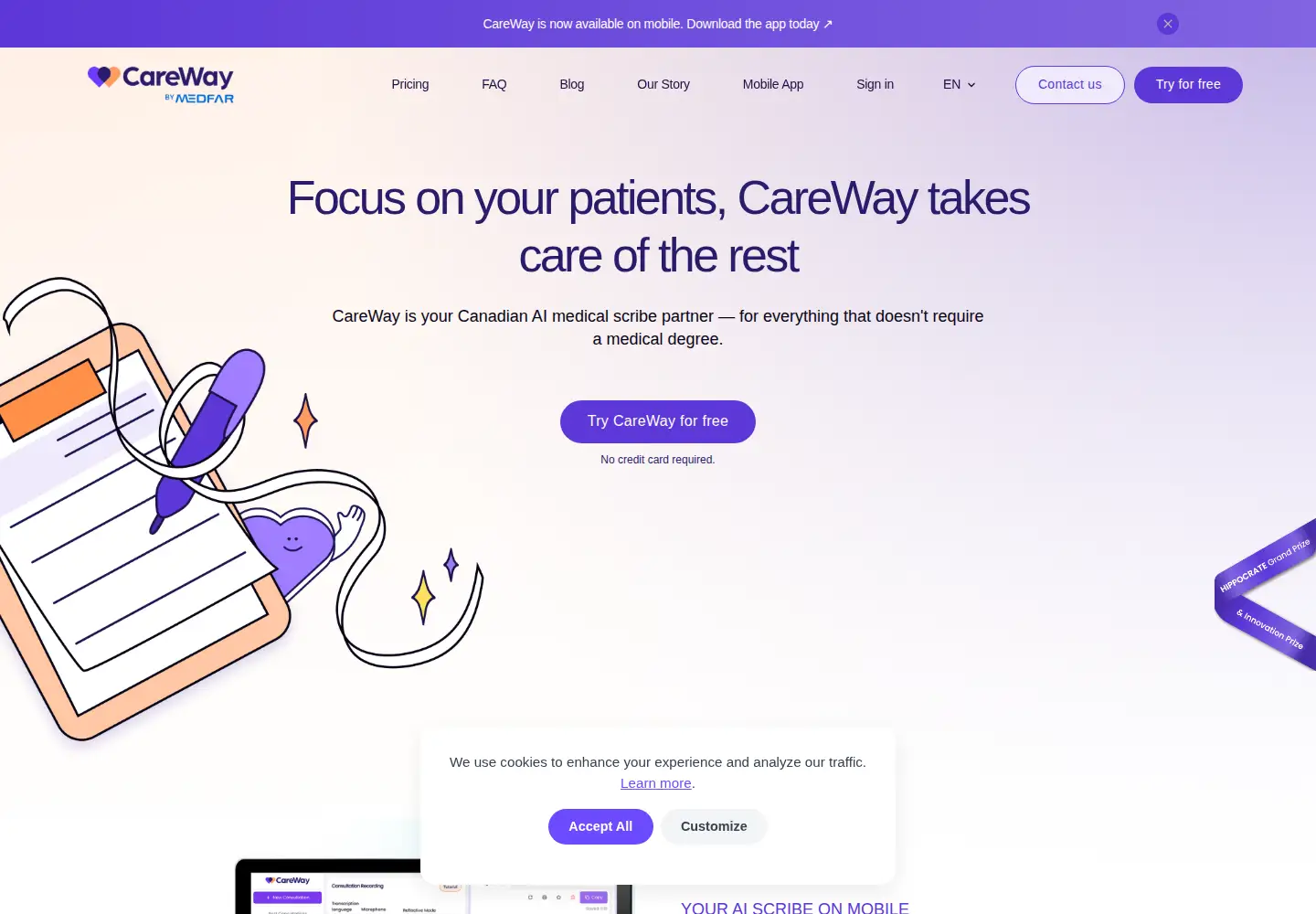 Screenshot of careway.ai