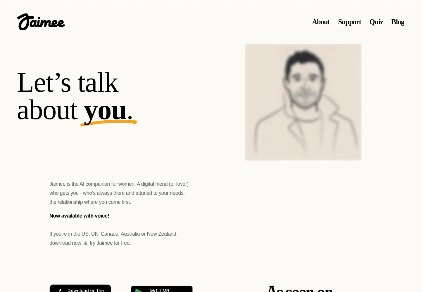 Screenshot of jaimee.ai