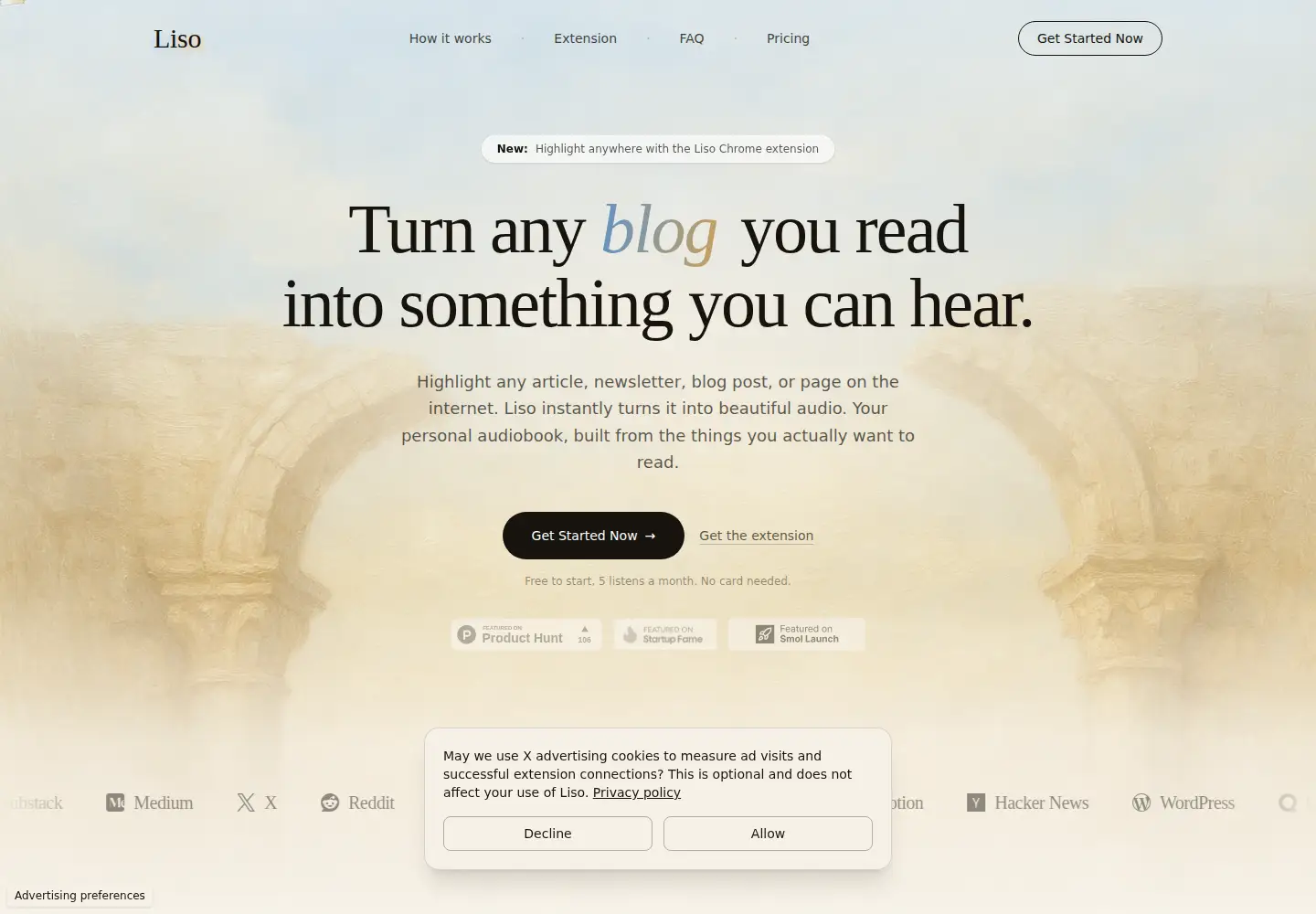 Captured homepage of getliso.app in the current scan