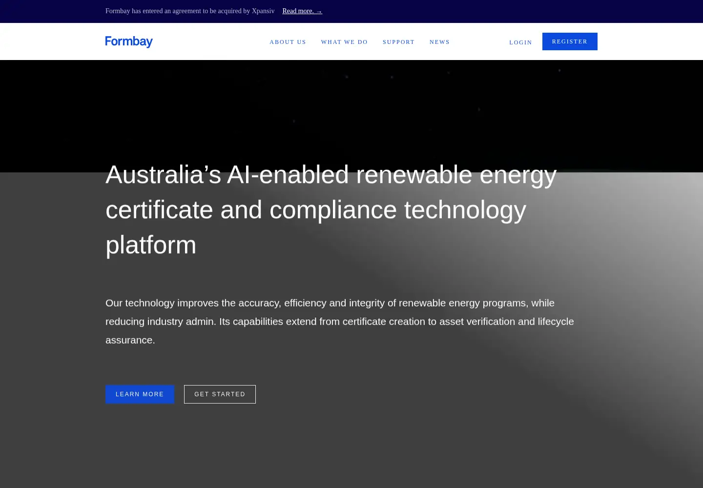 Captured homepage of formbay.com.au in the current scan
