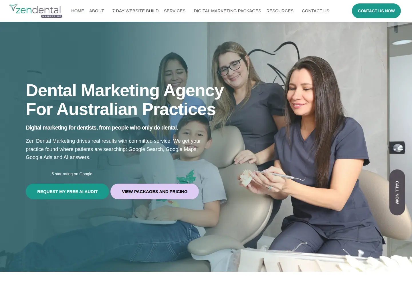 Screenshot of zendentalmarketing.com.au