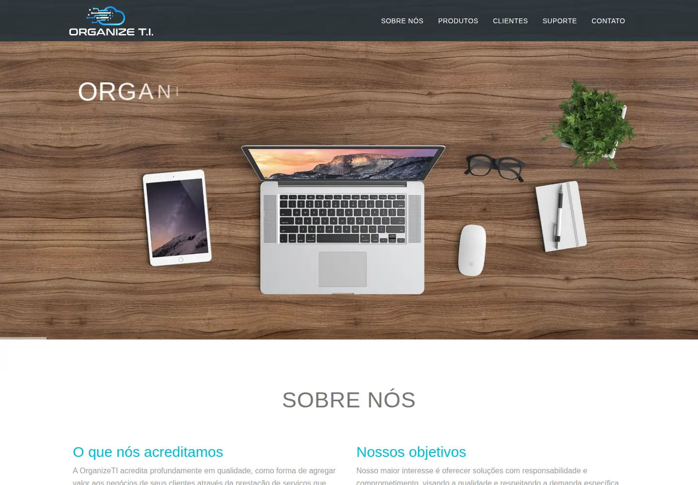 Screenshot of organizeti.com.br