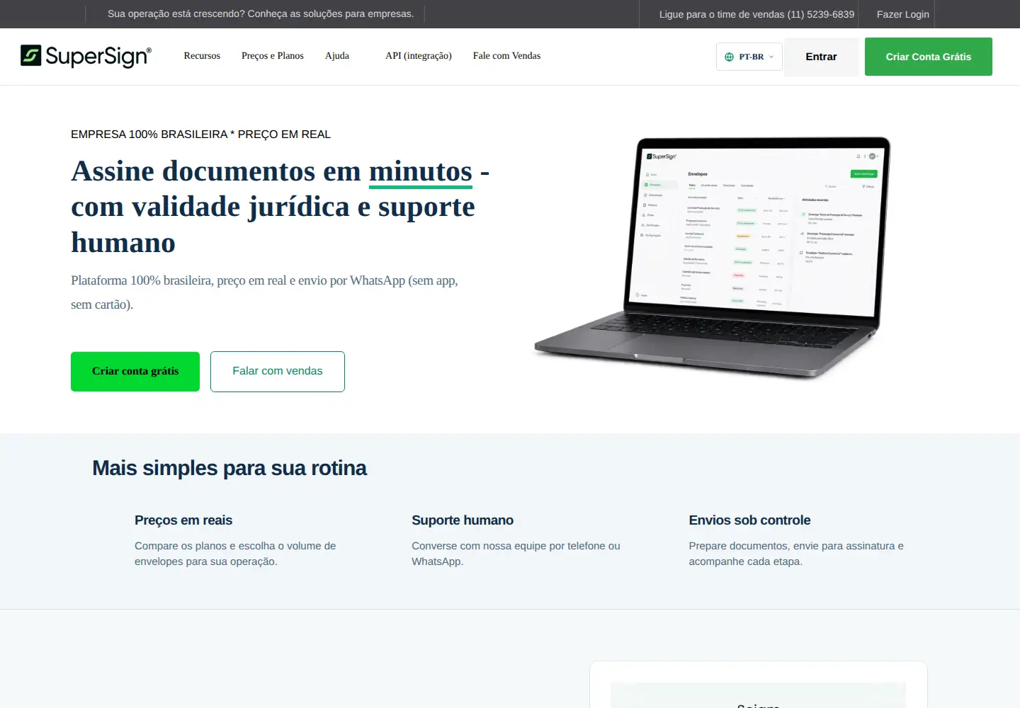 Captured homepage of supersign.com.br in the current scan
