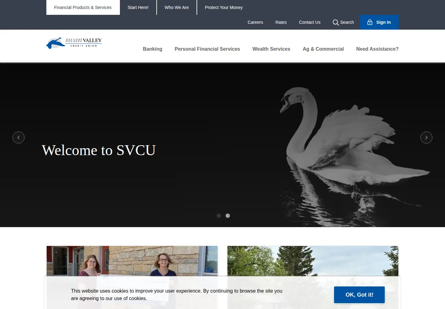 Captured homepage of svcu.mb.ca in the current scan