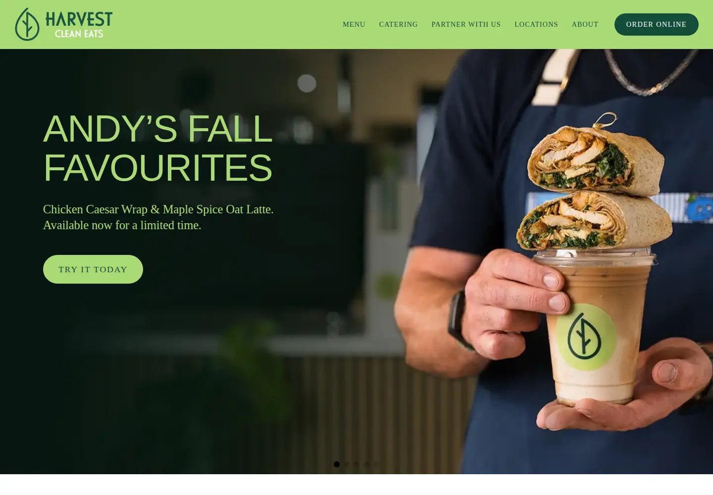 Captured homepage of orderharvest.ca in the current scan