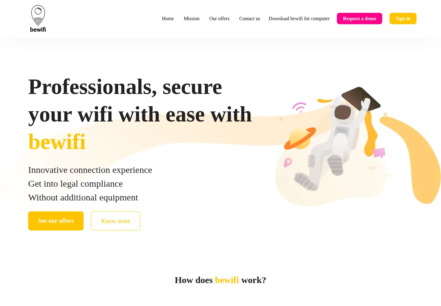 Captured homepage of bewifi.co in the current scan