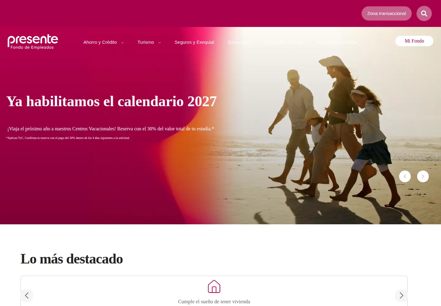 Screenshot of presente.com.co