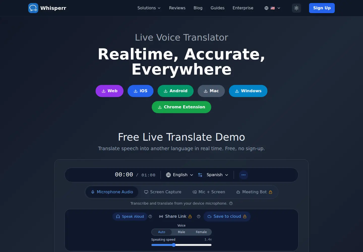 Screenshot of whisperr.co