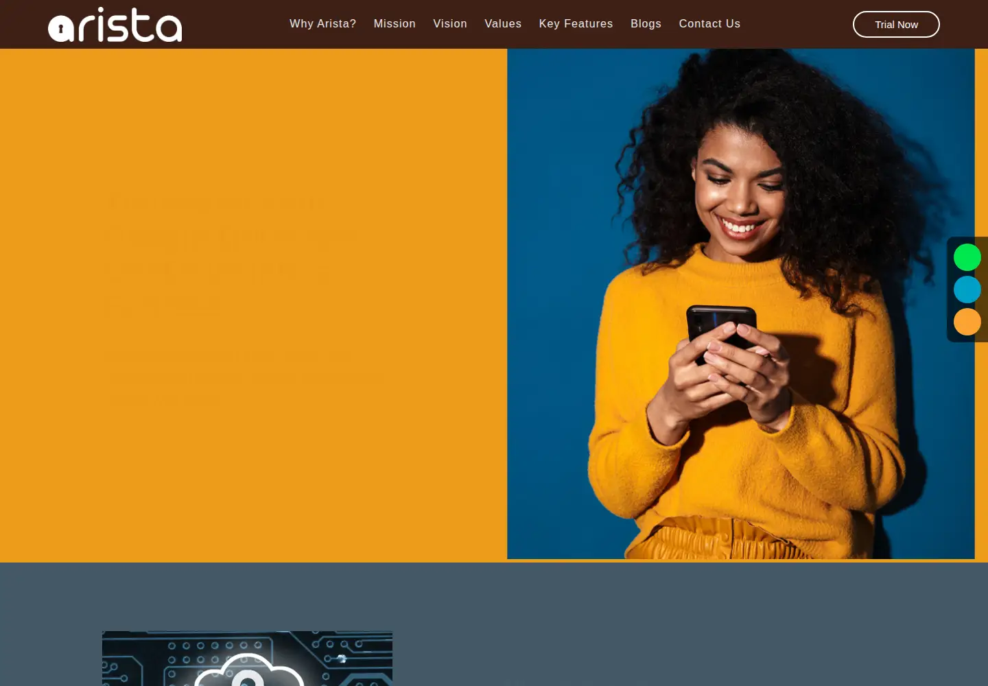 Captured homepage of aristapp.com in the current scan
