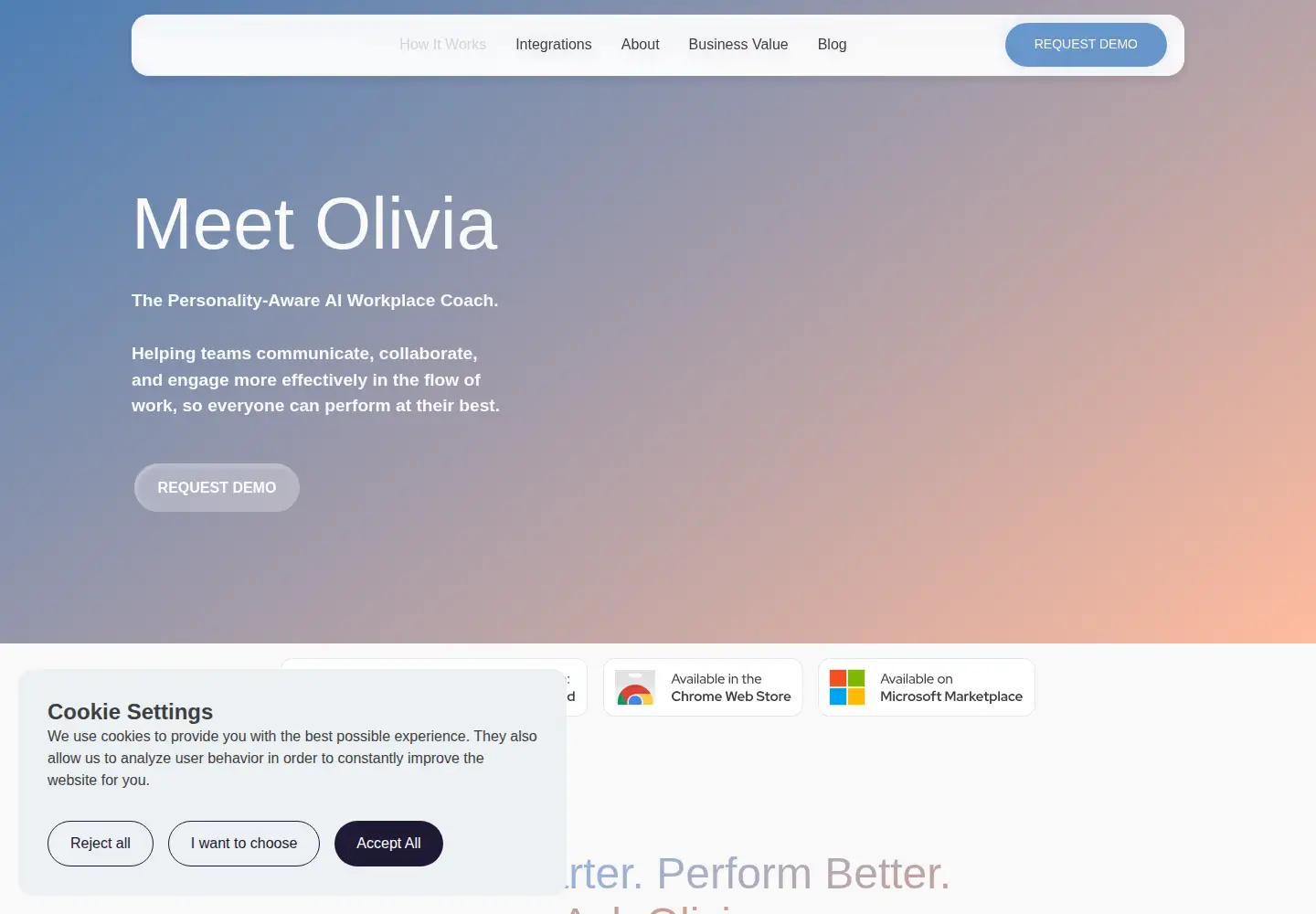 Captured homepage of ask-olivia.com in the current scan