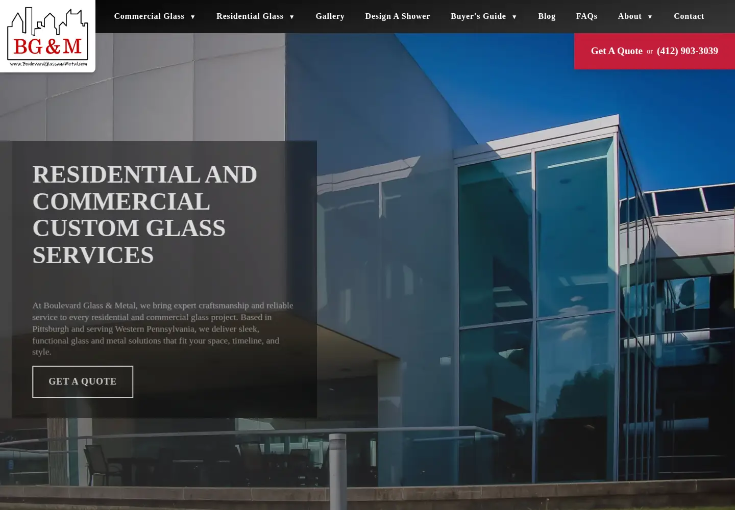 Screenshot of boulevardglassandmetal.com