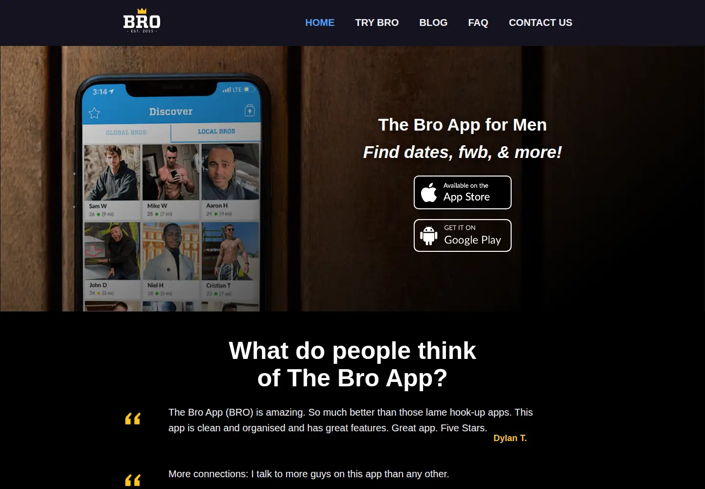 Captured homepage of broapp.com in the current scan