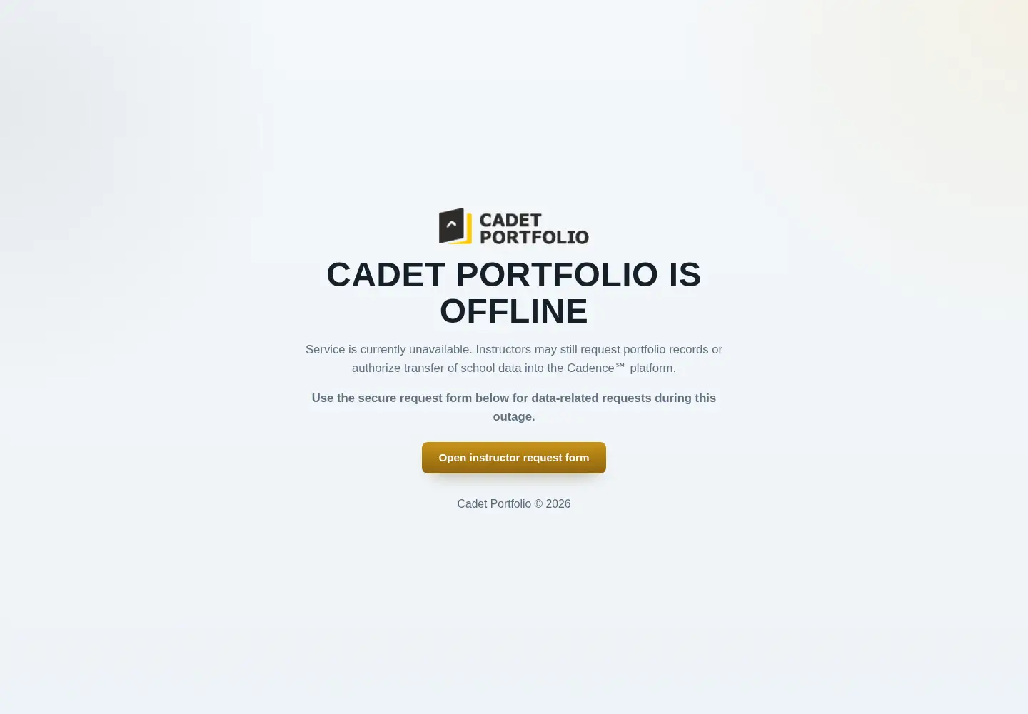 Screenshot of cadetportfolio.com