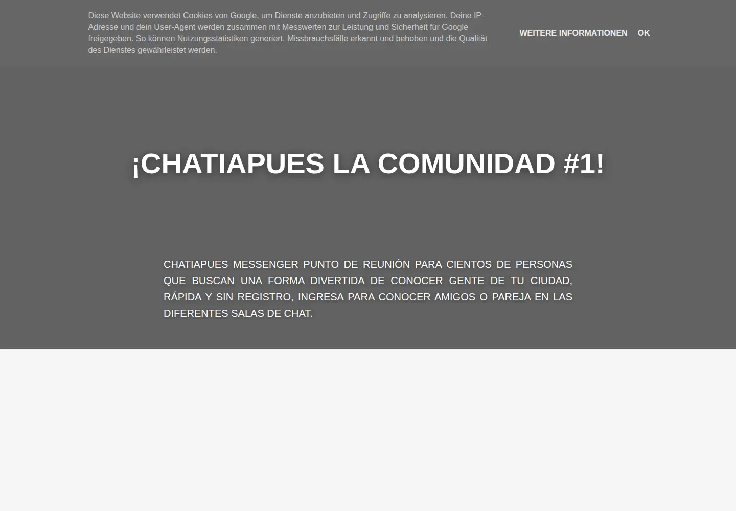 Captured homepage of chatiapuesmessenger.com in the current scan