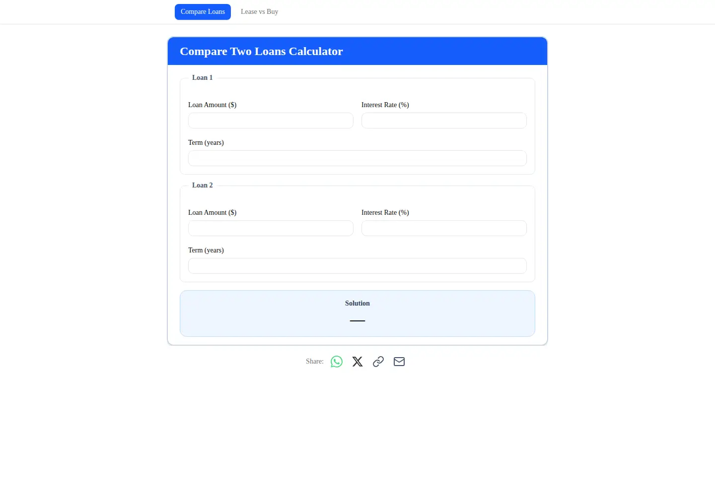 Captured homepage of compare2loans.com in the current scan