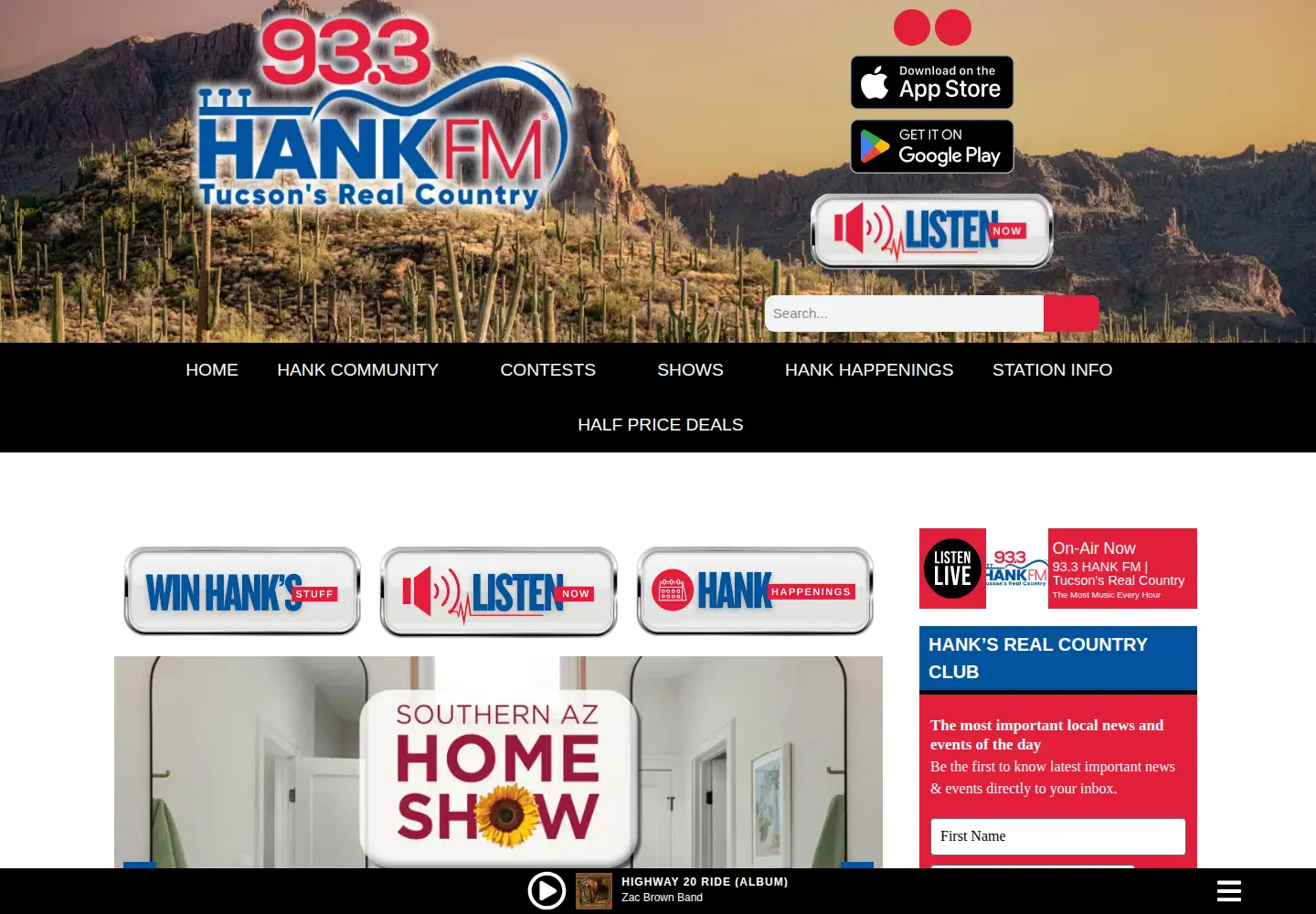 Captured homepage of crankthehanktucson.com in the current scan