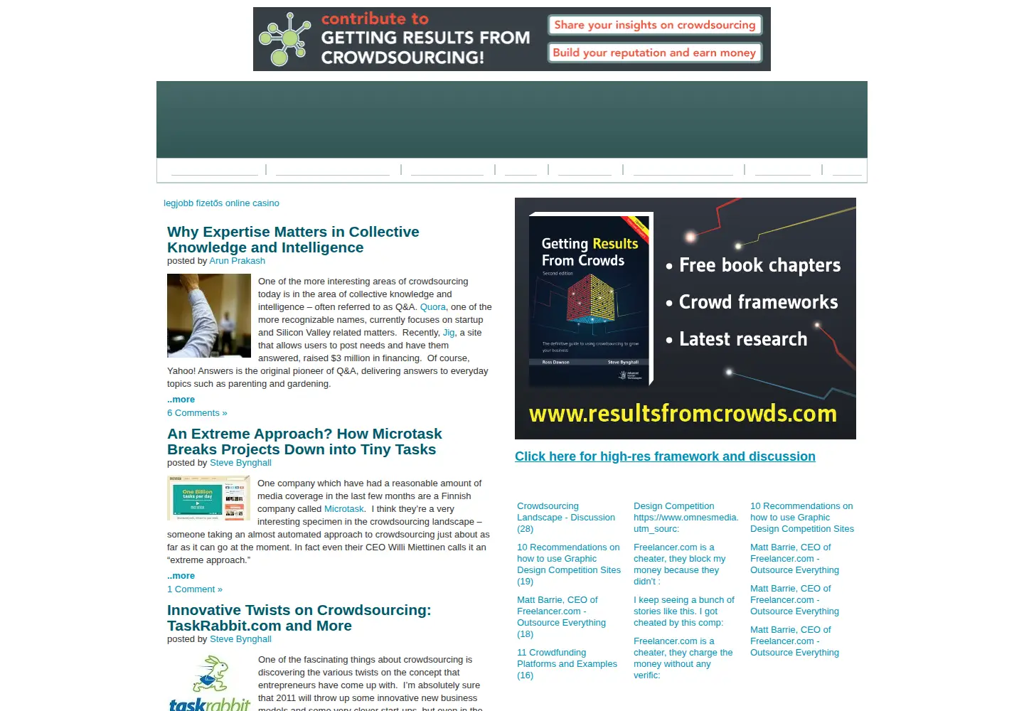 Screenshot of crowdsourcingresults.com