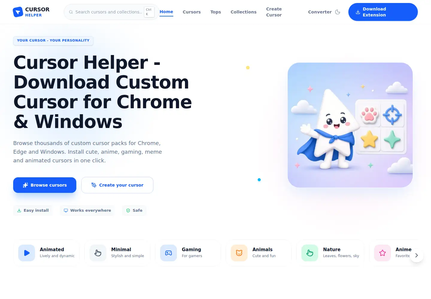 Captured homepage of cursor-helper.com in the current scan