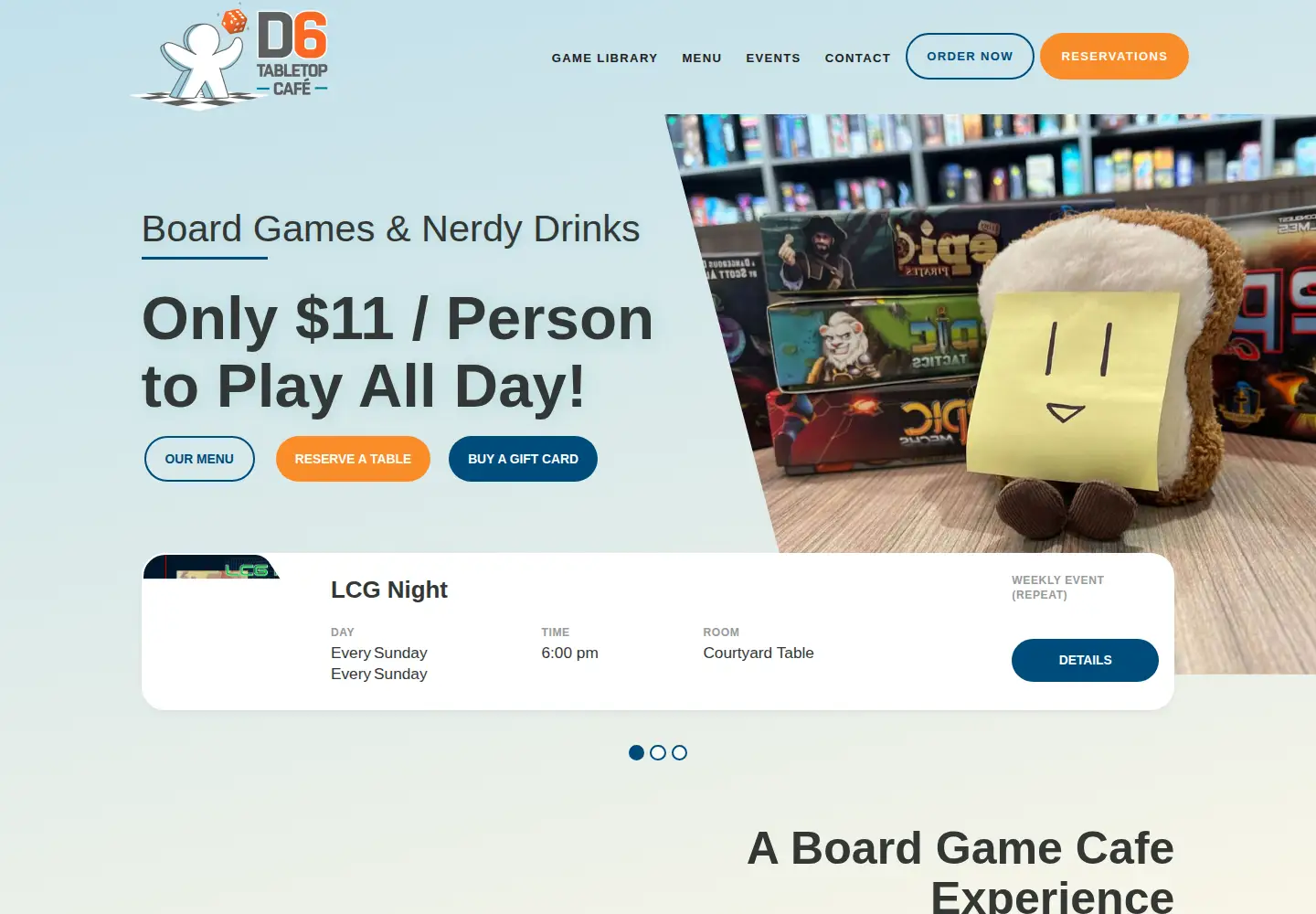 Screenshot of d6tabletopcafe.com