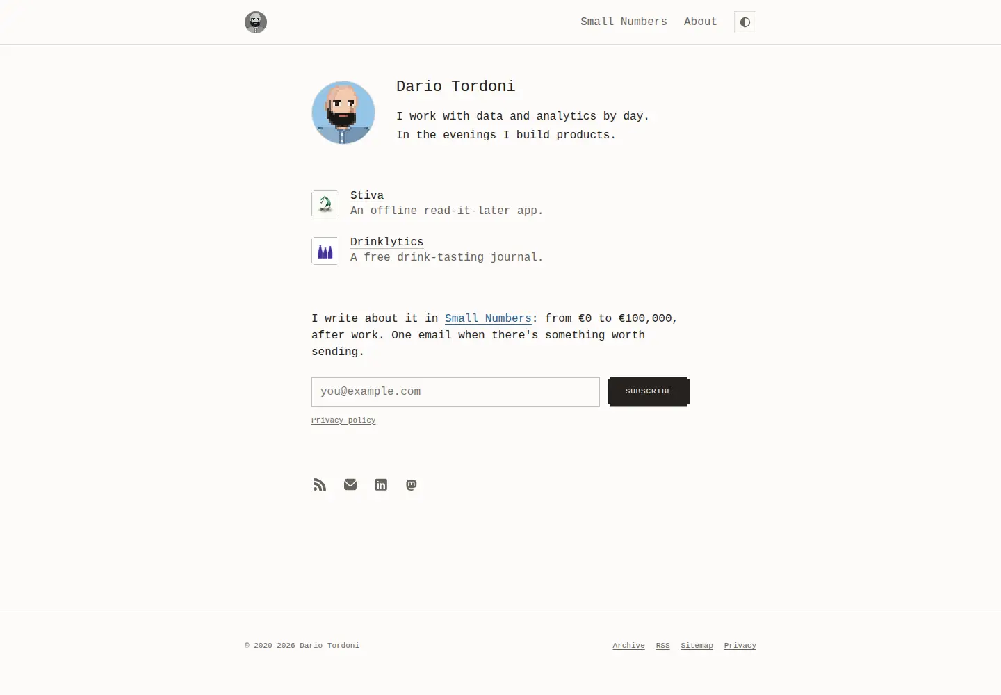 Screenshot of dariotordoni.com