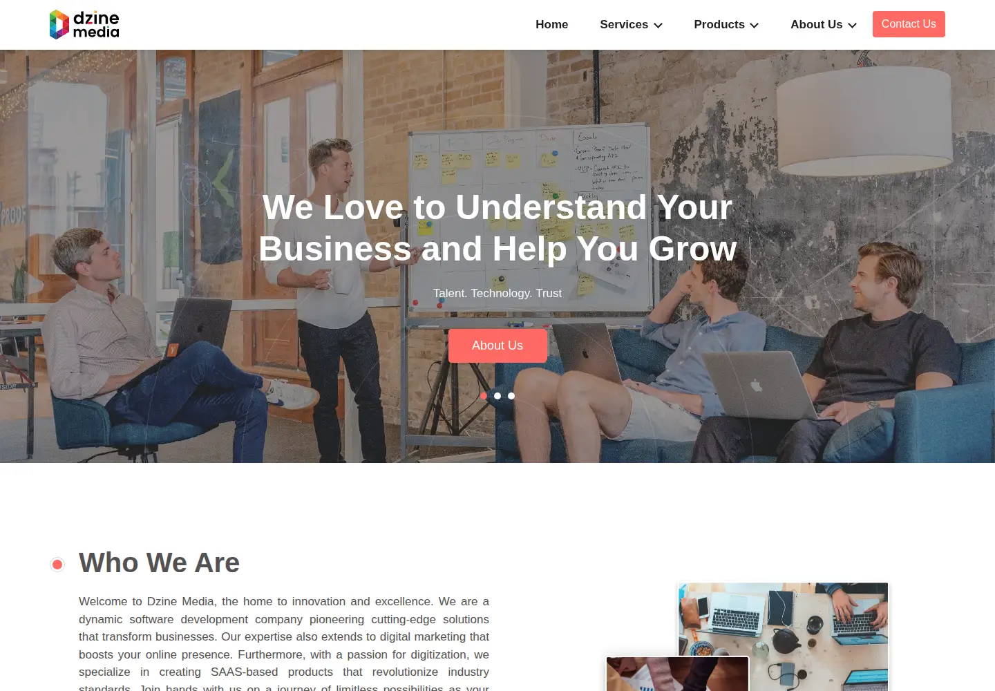 Screenshot of dzinemedia.com