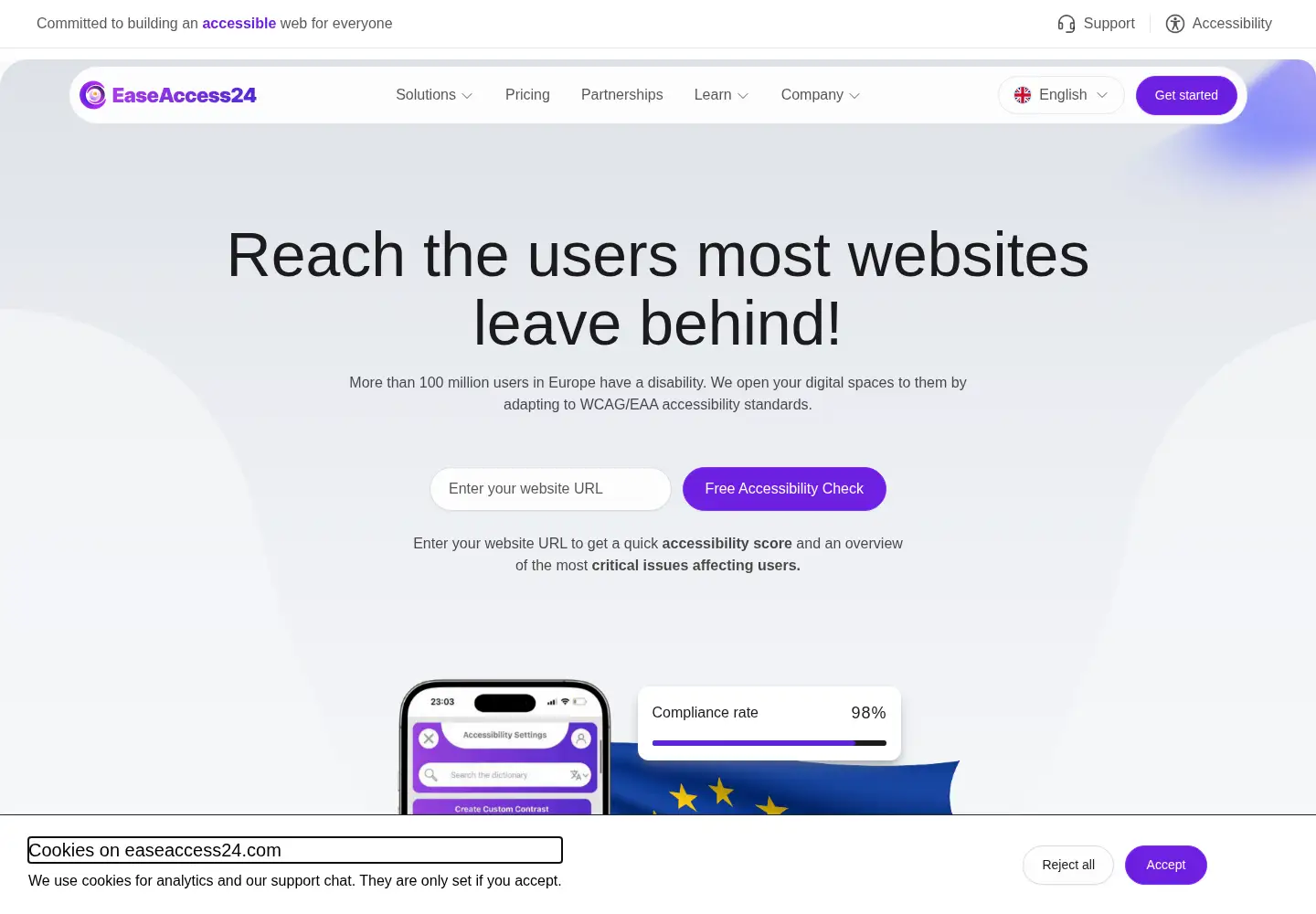 Captured homepage of easeaccess24.com in the current scan