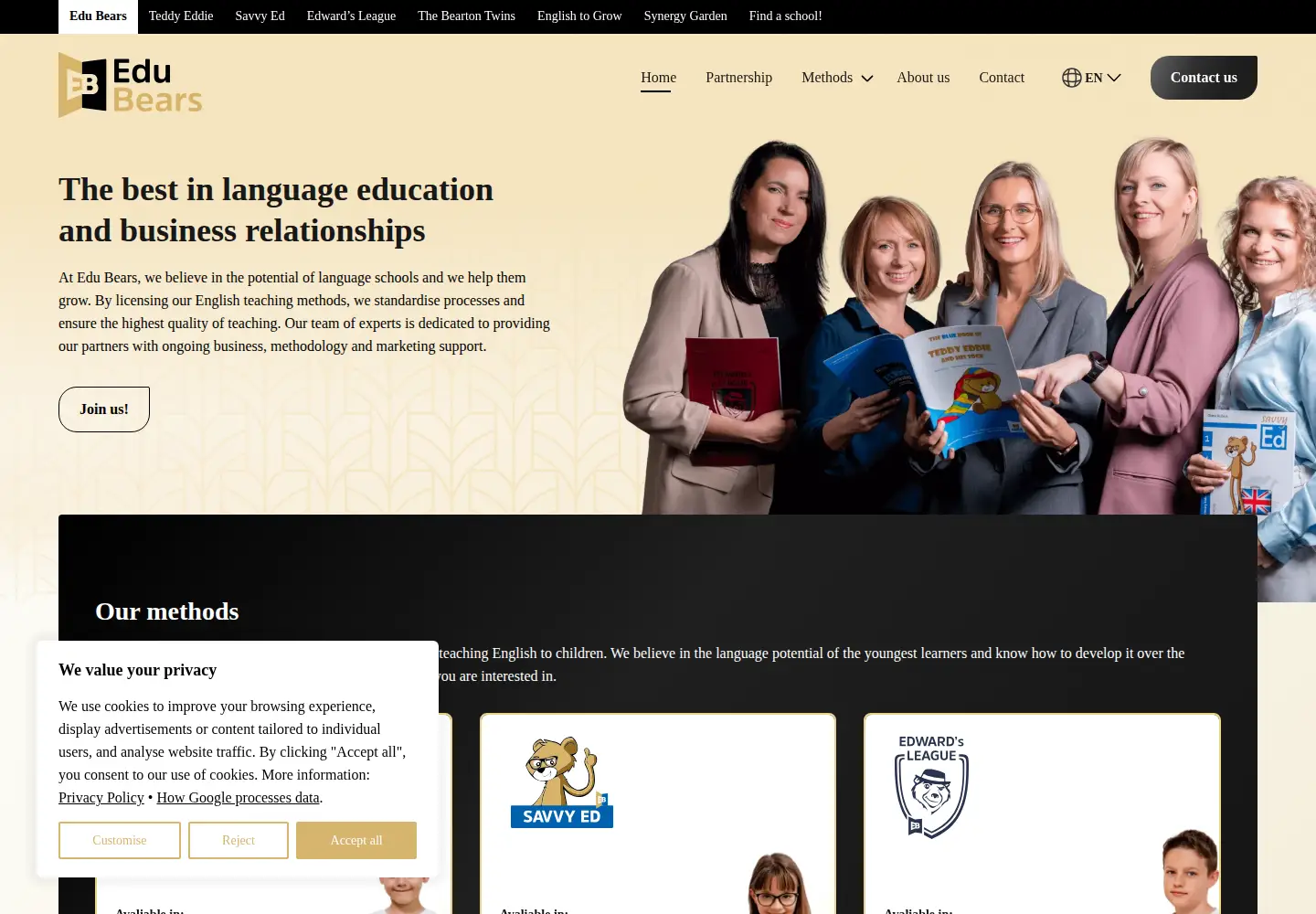Screenshot of edubears.com