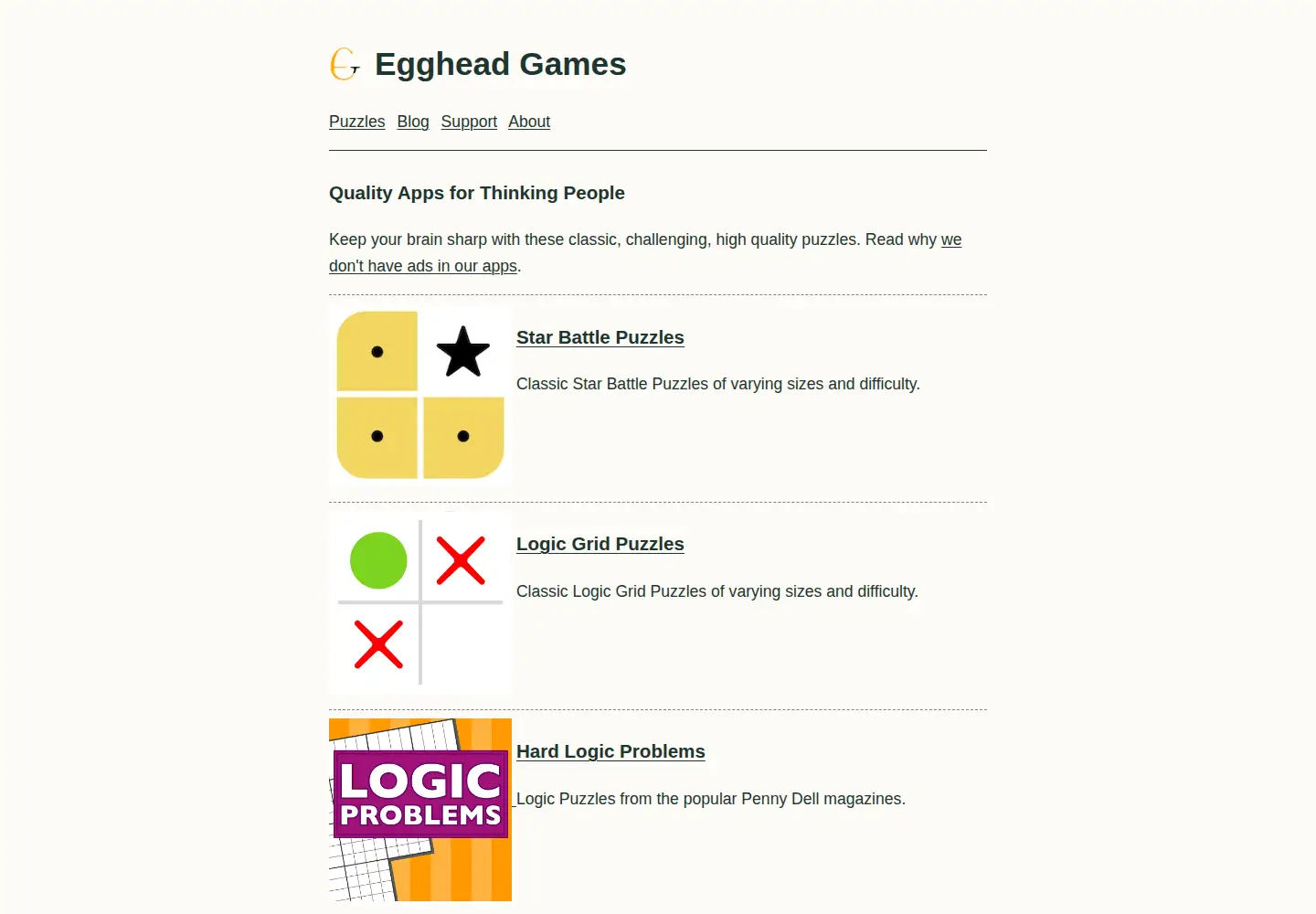 Screenshot of eggheadgames.com