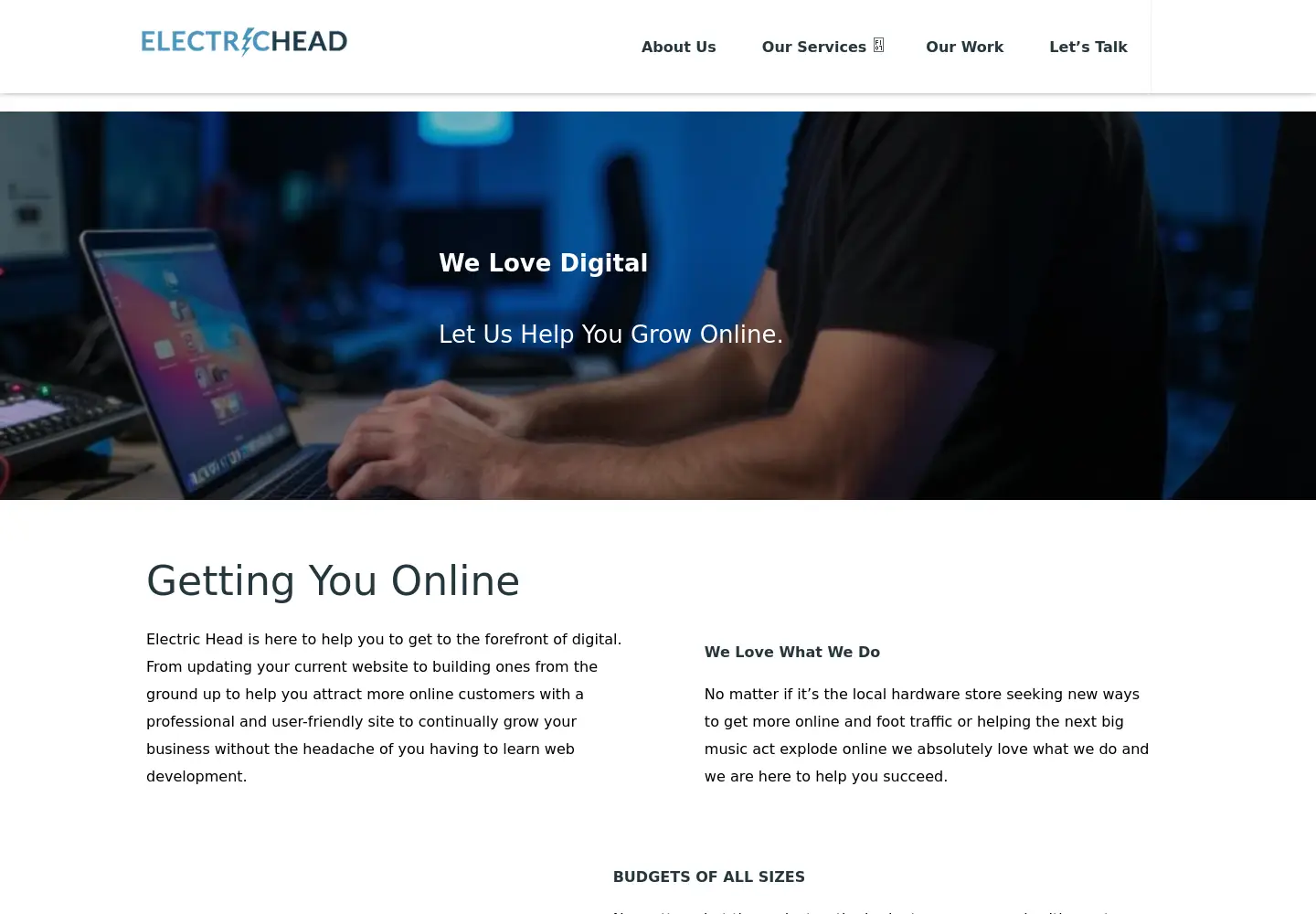 Captured homepage of electricheadonline.com in the current scan