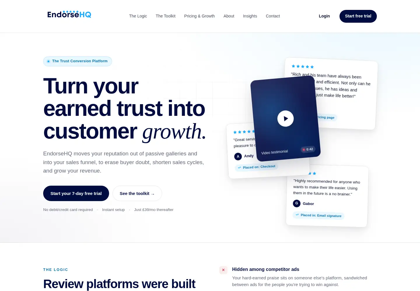 Screenshot of endorsehq.com