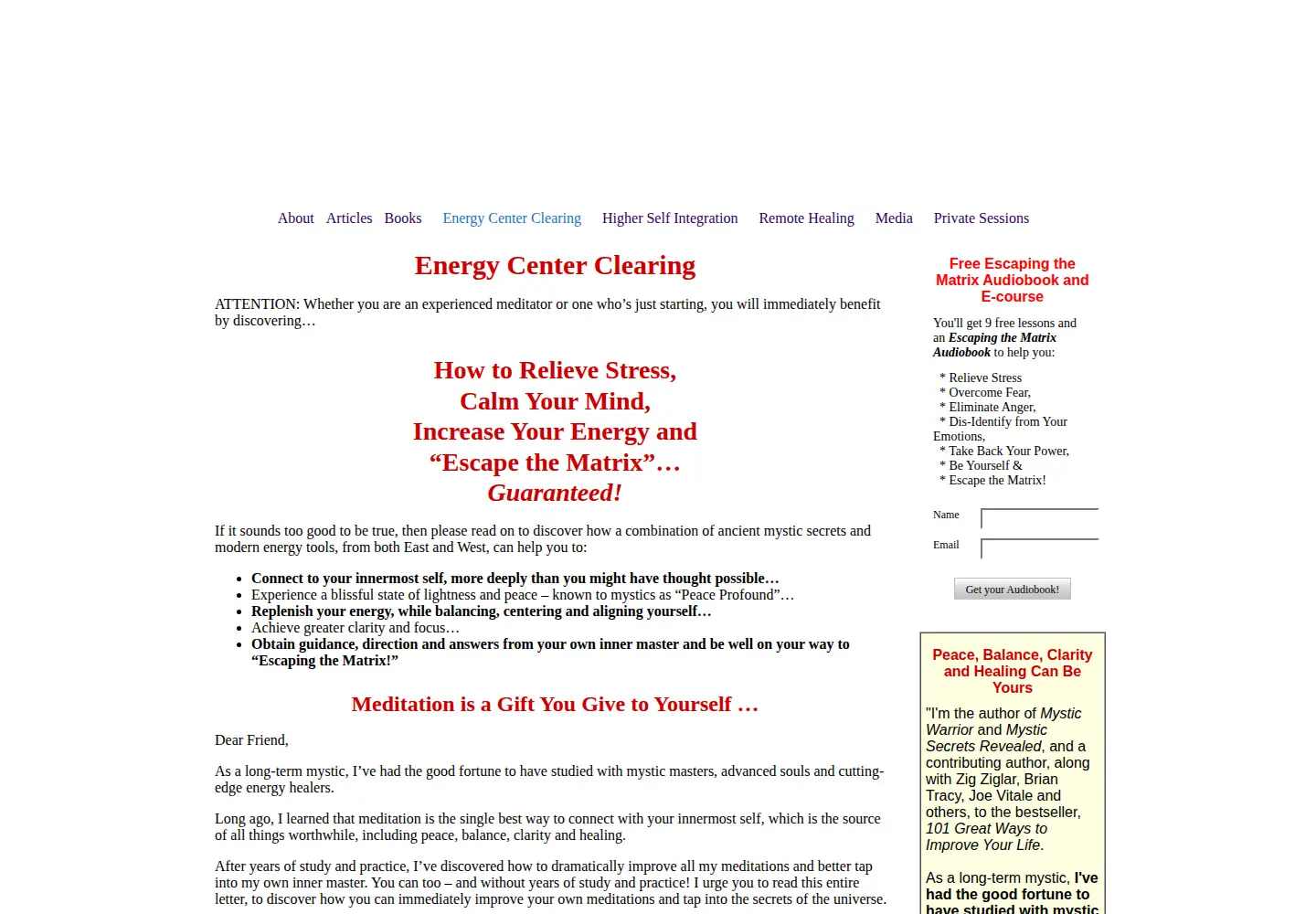 Captured homepage of energycenterclearing.com in the current scan