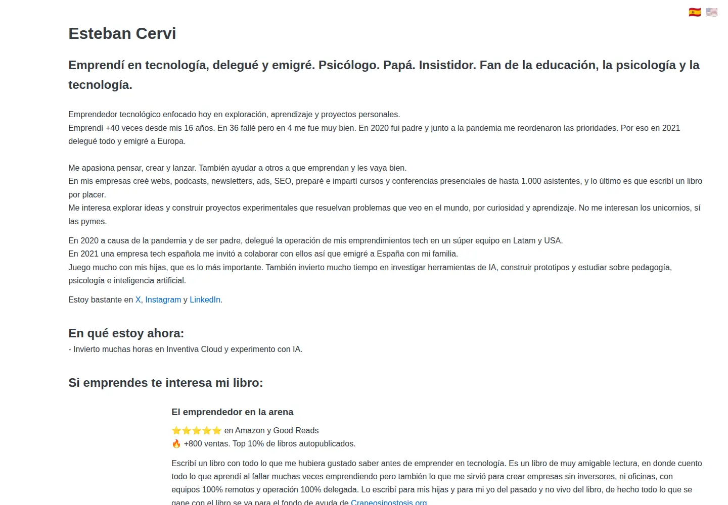 Screenshot of estebancervi.com