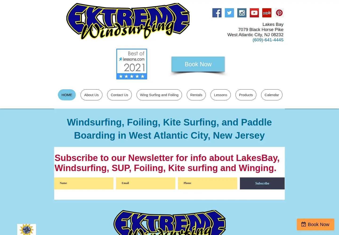 Captured homepage of extremewindsurfing.com in the current scan