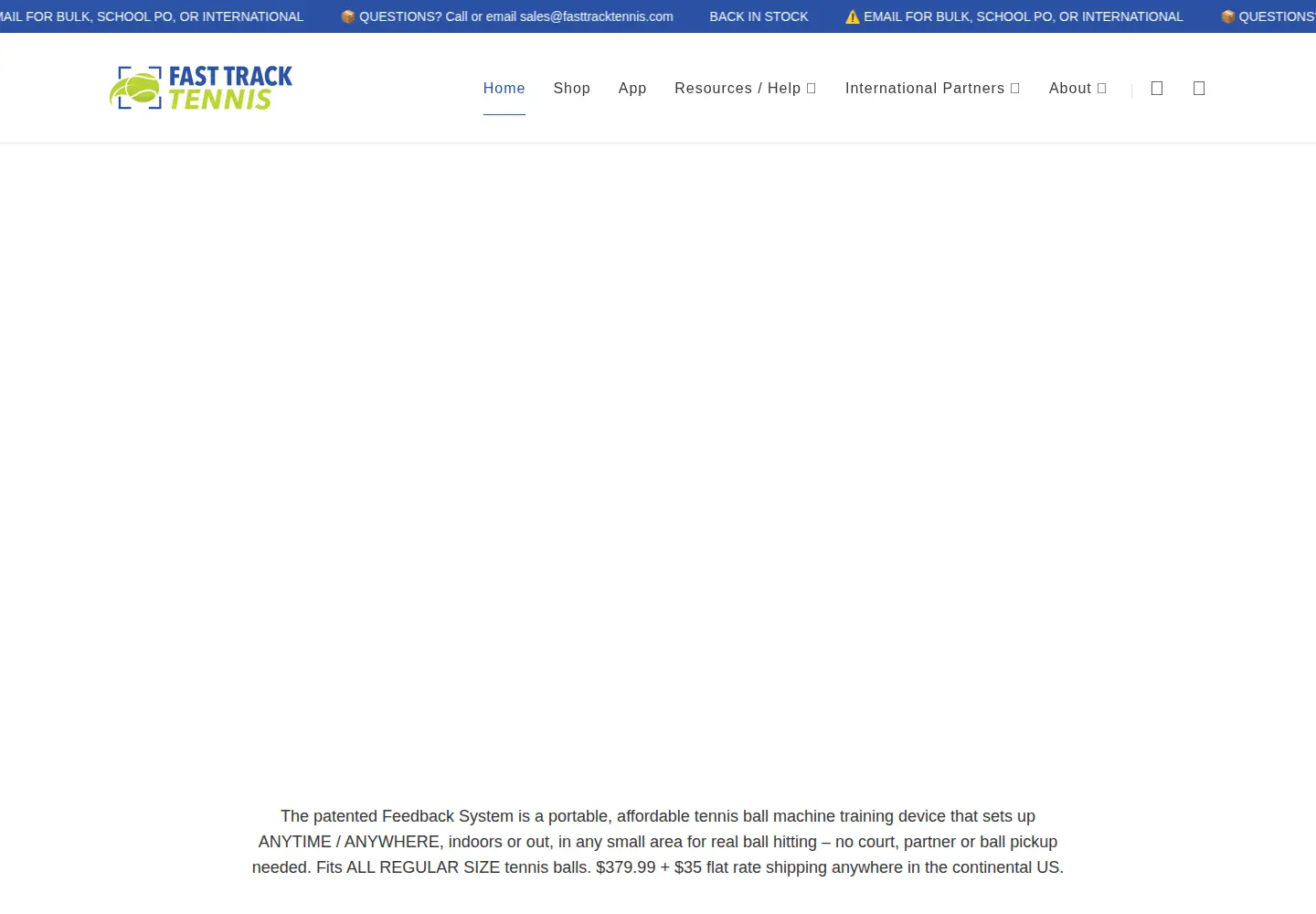 Captured homepage of fasttracktennis.com in the current scan