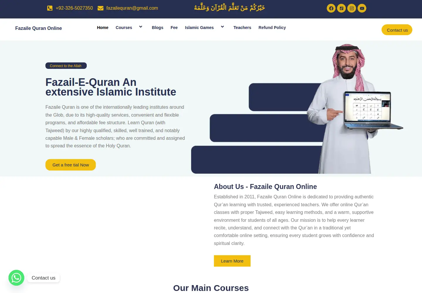 Screenshot of fazailequranonline.com