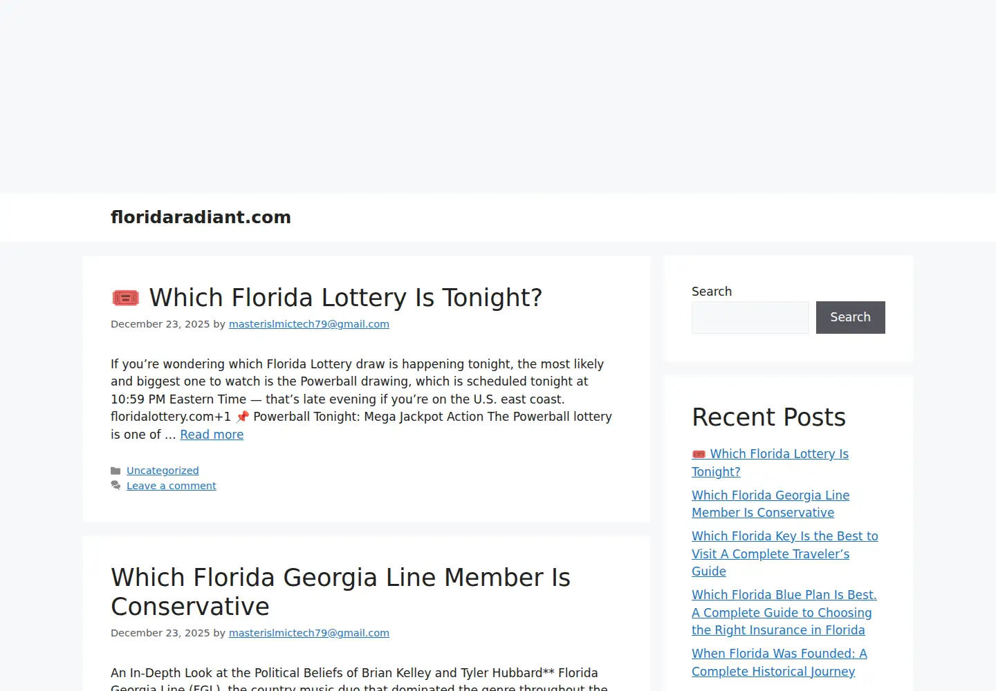 Screenshot of floridaradiant.com