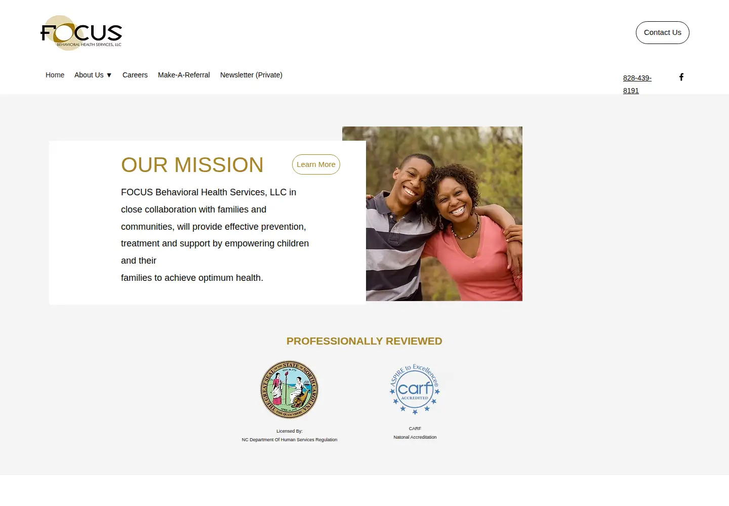Screenshot of focusbhsllc.com