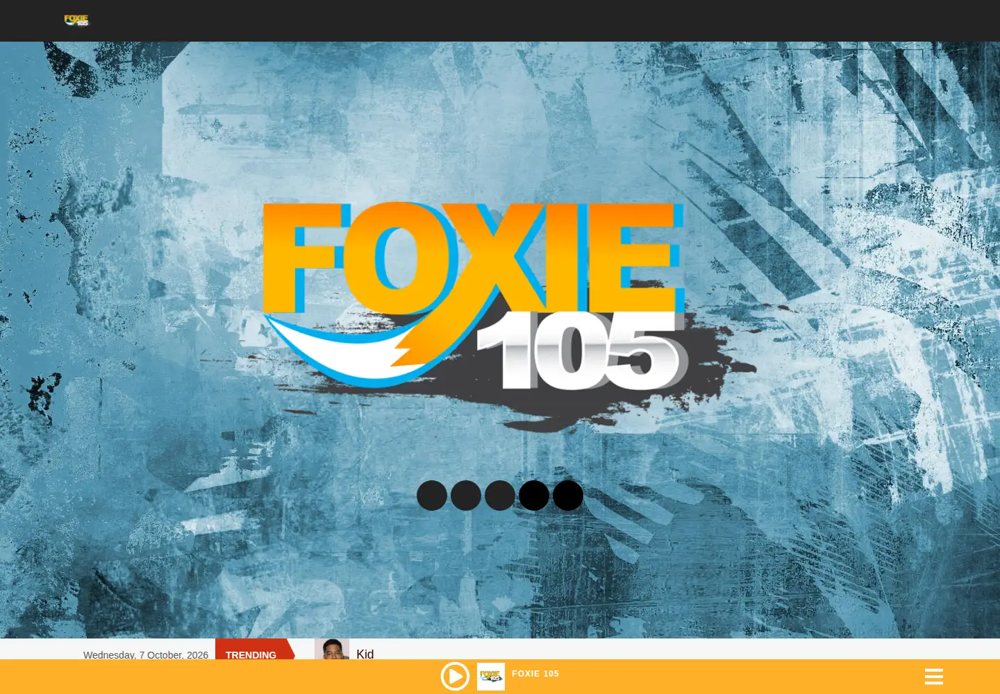Captured homepage of foxie105fm.com in the current scan
