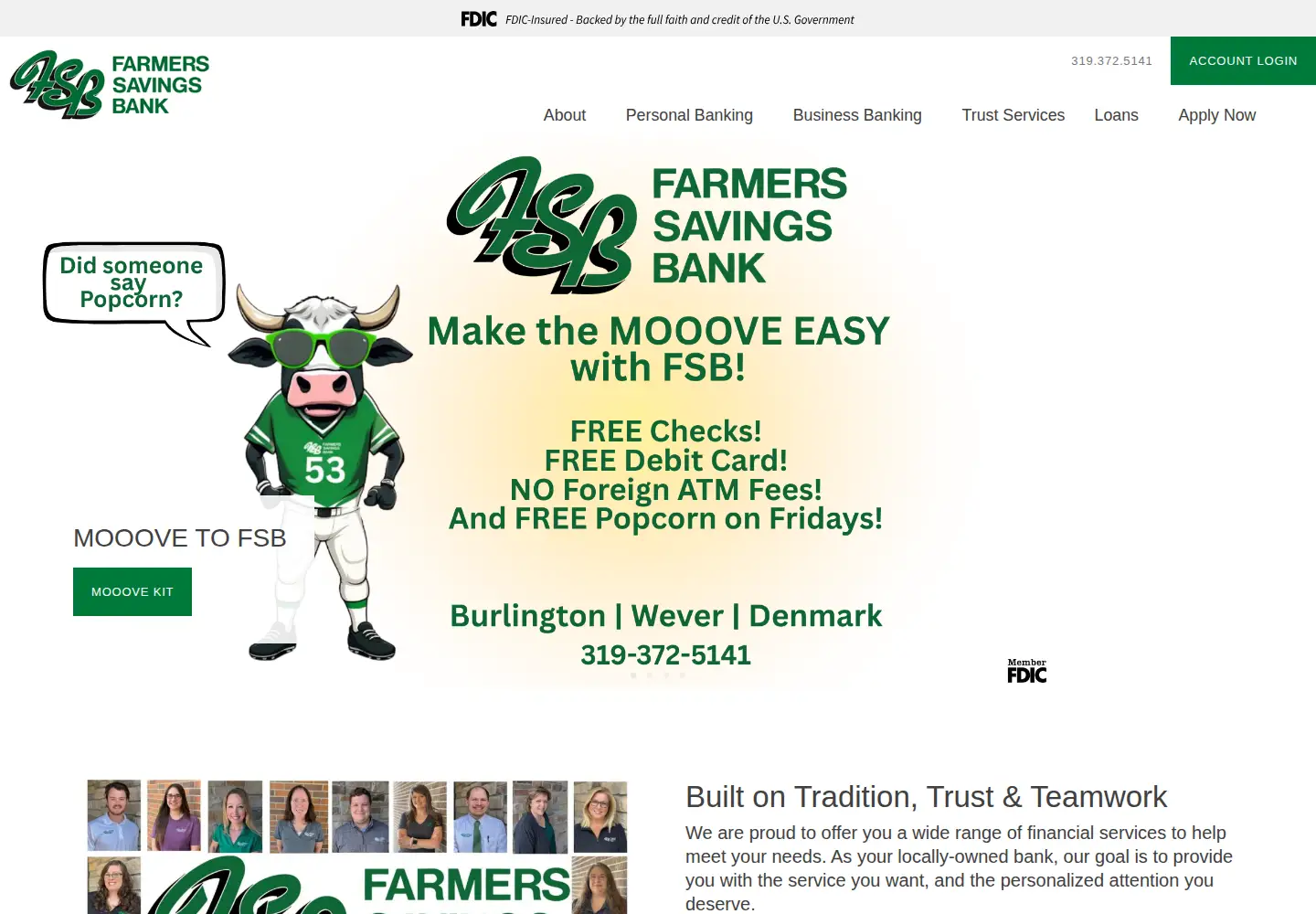 Captured homepage of fsbwever.com in the current scan
